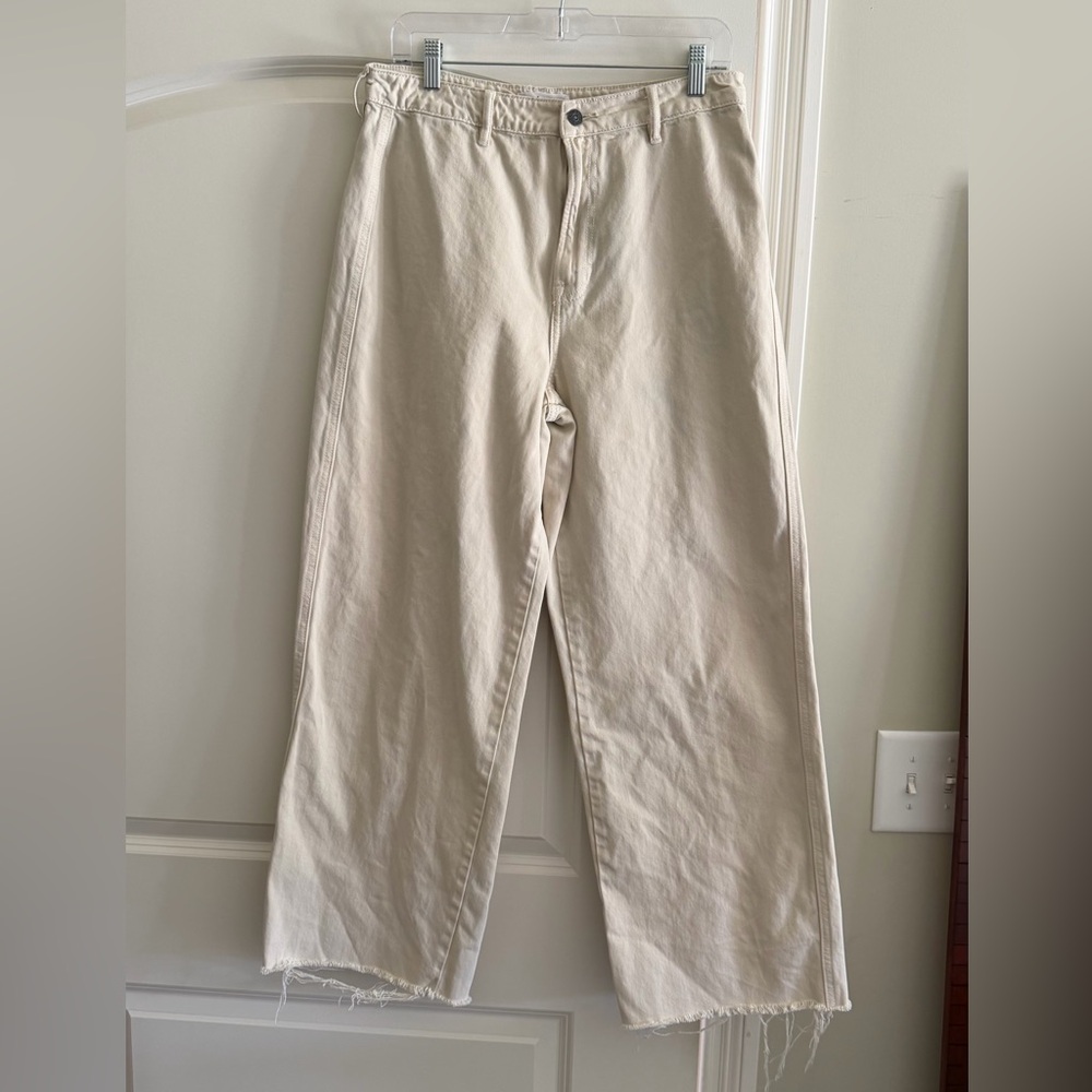 Carly Jean Los Angeles Jaymee Vintage Wide Leg Jean in Cream, size 11